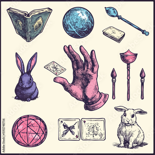 Magician Attributes Sketch Set