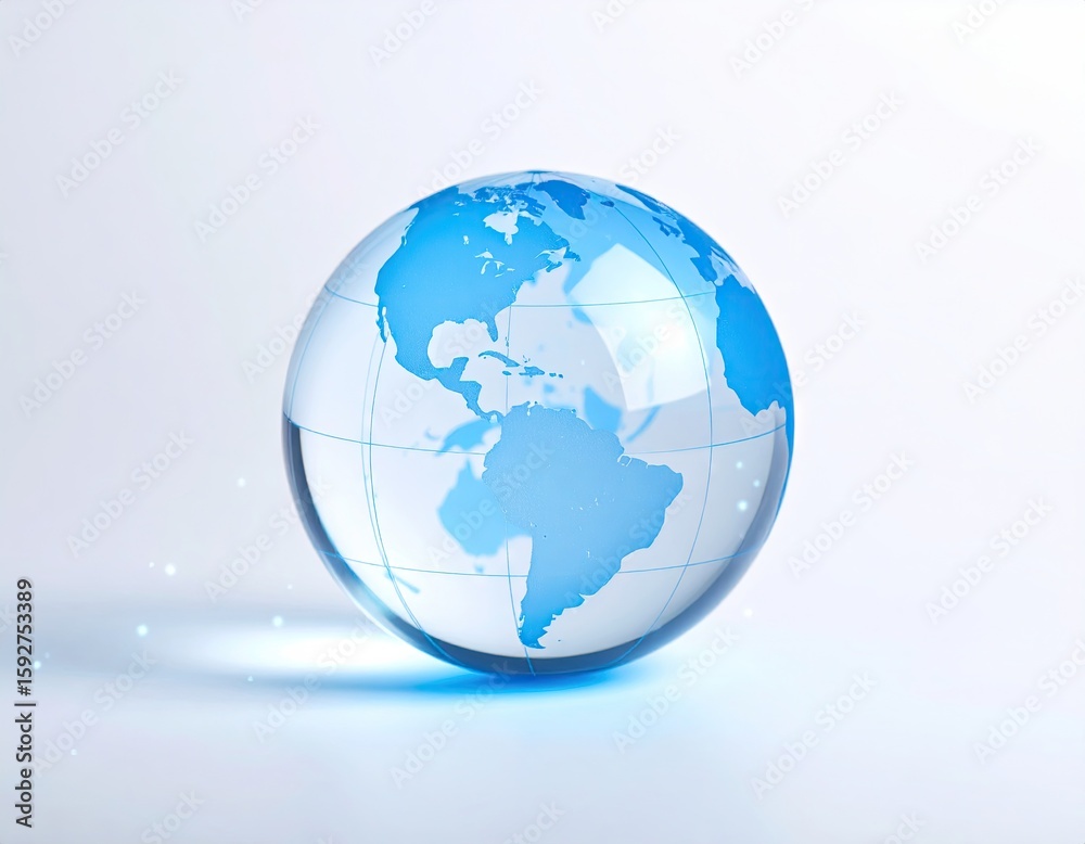 Transparent globe on light background Transparent globe on light background