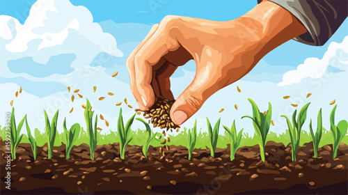 Precision Seed Sowing Illustration
