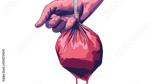 Medical blood bag icon on white background