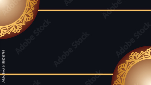 Luxury ornamental mandala background in gold color	
