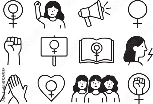 Feminist symbols and protest icons feminism women
