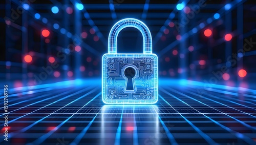 Wallpaper Mural Cyber security concept digital lock technology security system data protection online Torontodigital.ca