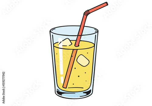 A refreshing, zesty drink with ice and a straw. ?Zesty Sober Sip? ? a vibrant, clean illustration perfect for health, wellness, or beverage marketing. Bright, modern style.