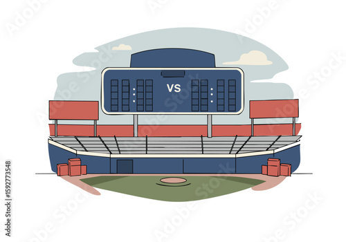 baseball stadium scoreboard vs game day clip art preview
