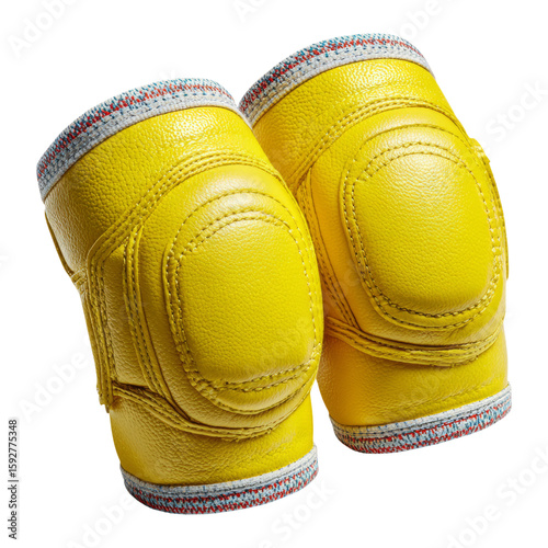 Bright Yellow Protective Elbow Pads with Transparent Background