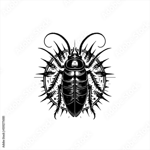 A scary cockroach illustration