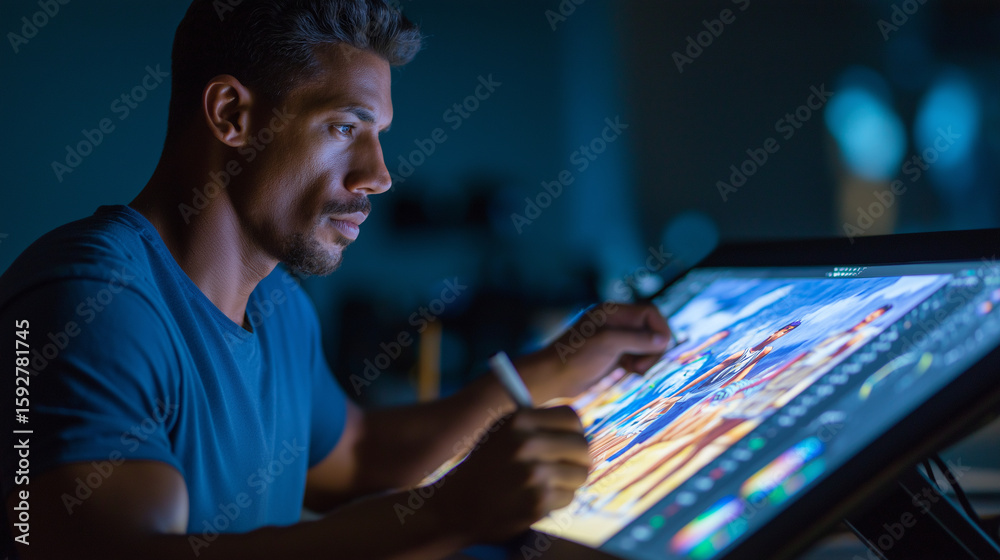 Fototapeta premium 3D Soccer Character Animation in a Digital Studio