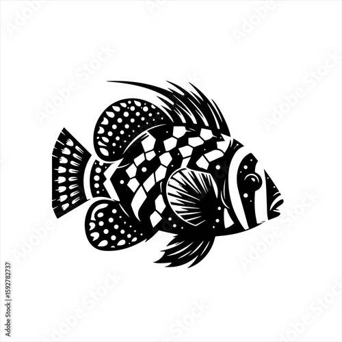 Striped fish with ornate fins