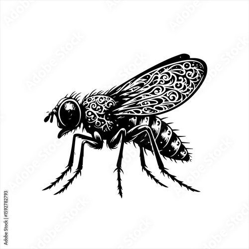 A fly isolated on white background