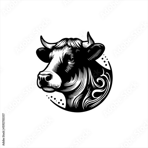 Cow head illustration