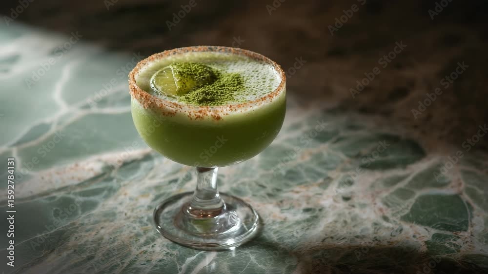 fresh green smoothie with kiwi and ilme