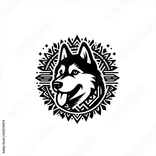 Husky dog isolated on white background