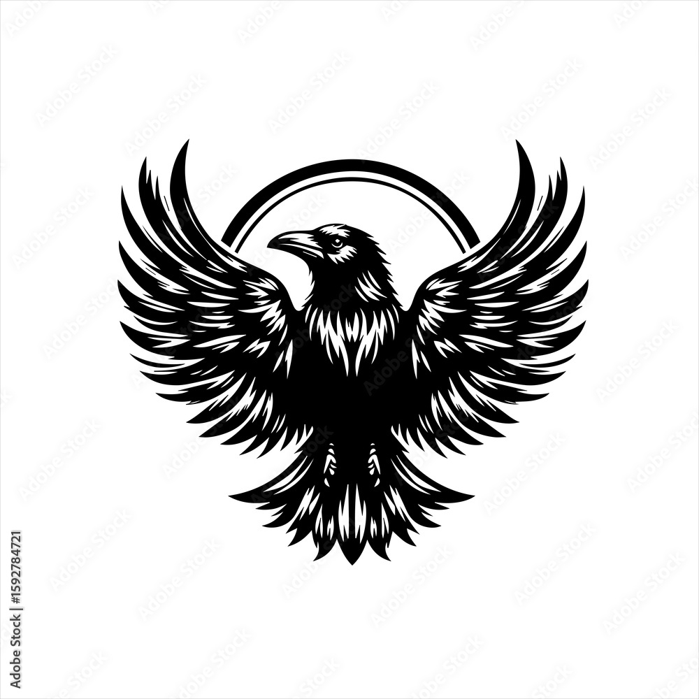 Obraz premium Raven with spread wings