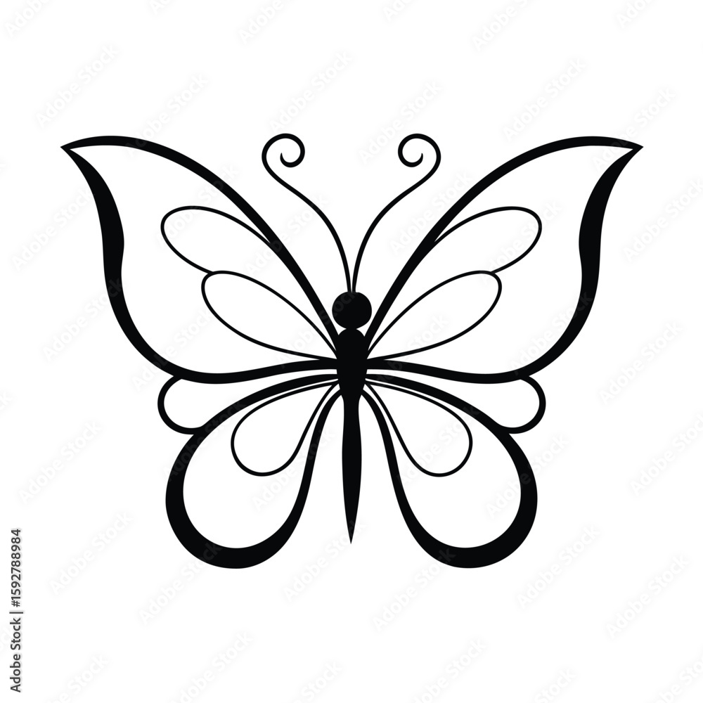 Fototapeta premium decorative-butterfly-icon-include-after-on-white-b.eps