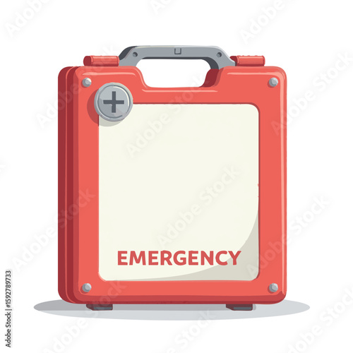 Vector illustration of emergency epipen device on white background, allergy treatment