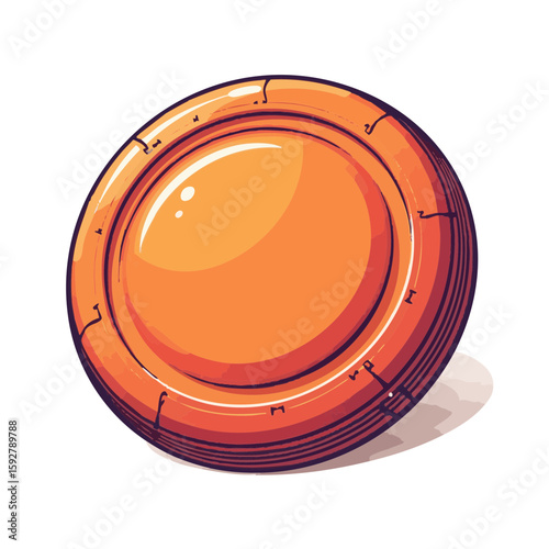 Vector illustration of frisbee disc flat on white background, sports equipment