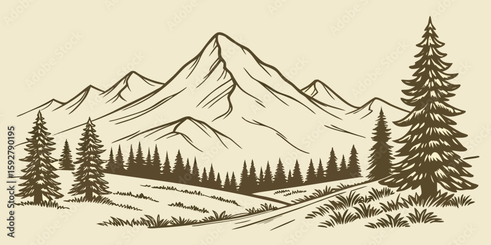 Fototapeta premium vector illustration of a forest