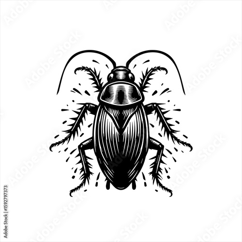 Cockroach insect isolated on white background