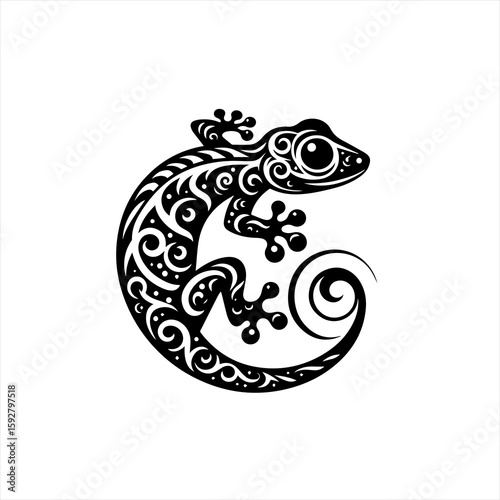 Ornate gecko illustration