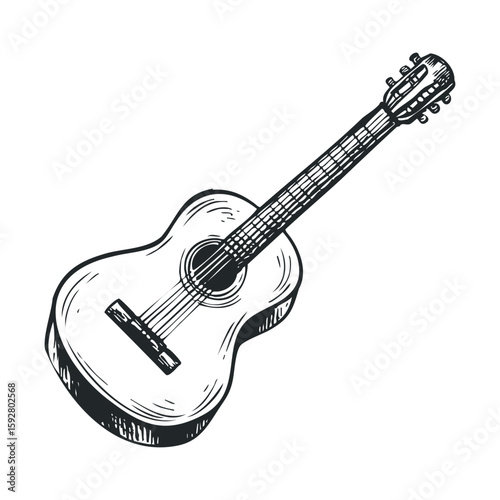 Classic acoustic guitar design for musicians and music lovers