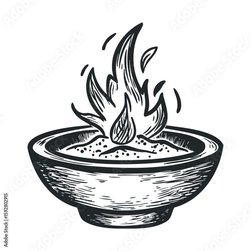 Fire in a bowl warming spices for flavor enhancement