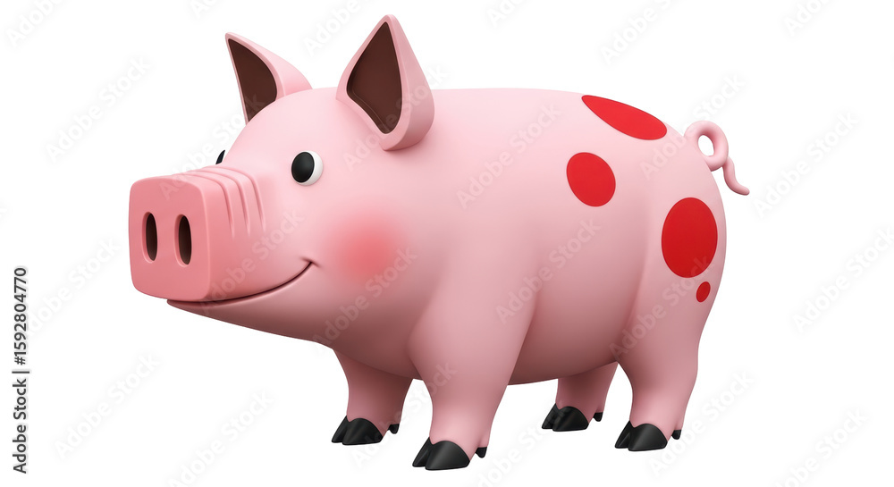 Fototapeta premium Isolated Cartoon Pig