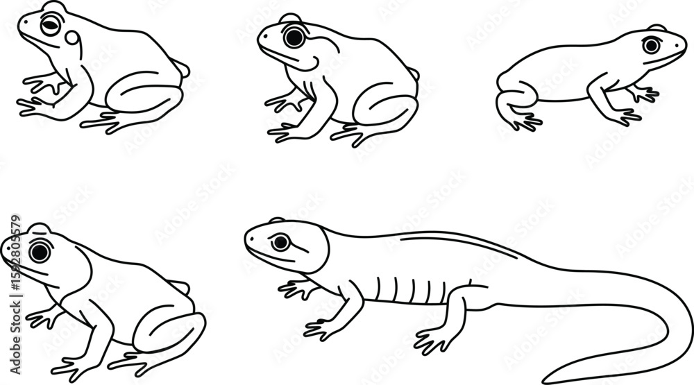 Obraz premium Collection of diverse animal silhouettes in various natural poses isolated on white background
