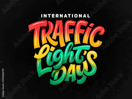 International Traffic Lights Day Vector Illustration