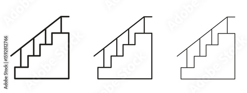 Tableau sur toile Stairs icon. black strokes lines vector pack for graphic work