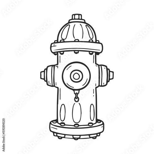 Hand-drawn fire hydrant illustration on white background