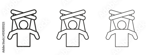 Foto Puppet icon. black strokes lines vector pack for graphic work