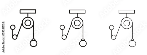 Photos Pulley icon. black strokes lines vector pack for graphic work