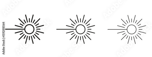 фотографія Laser beam icon. black strokes lines vector pack for graphic work