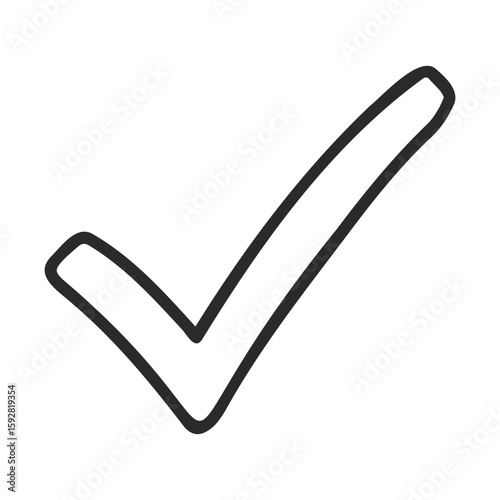 Simple black check mark on white background