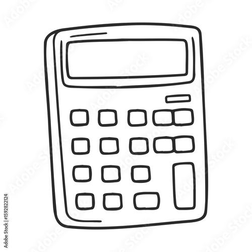 Black and white outline of a calculator