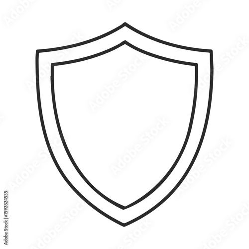 Outline of a shield symbolizing protection and security