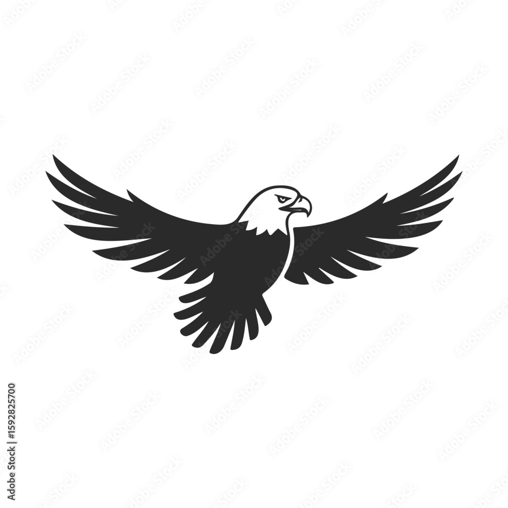 Fototapeta premium Silhouette of an eagle with outstretched wings