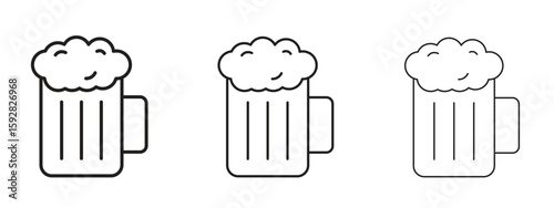 Obraz na plátně Beer icon. black strokes lines vector pack for graphic work