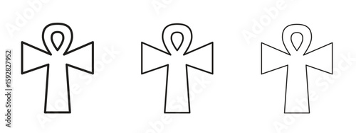 Quadro em tela Ankh icon. black strokes lines vector pack for graphic work