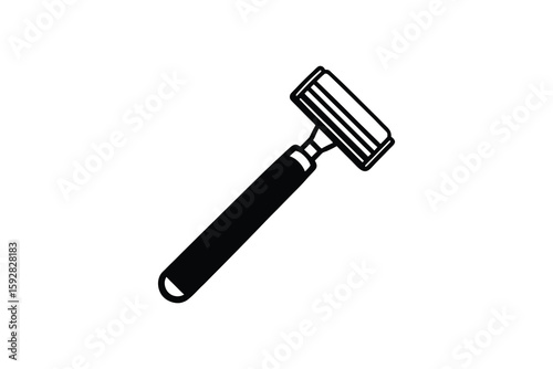Simple Black and White Razor Illustration for Shaving and Personal Care Products Design Element