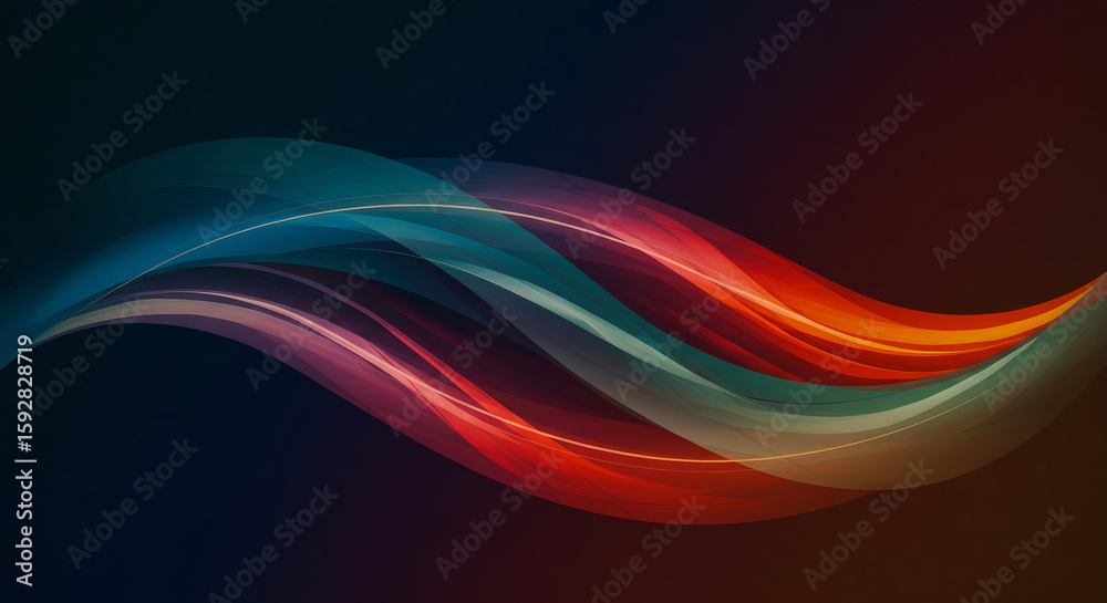 Fototapeta premium Abstract Flowing Lines of Color Dynamic Wave Forms.