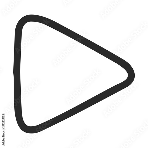 Black triangle play button icon with rounded edges