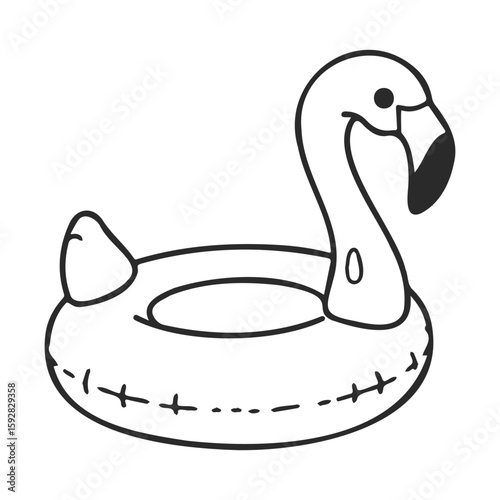 Inflatable flamingo pool float drawing for summer fun and relaxation
