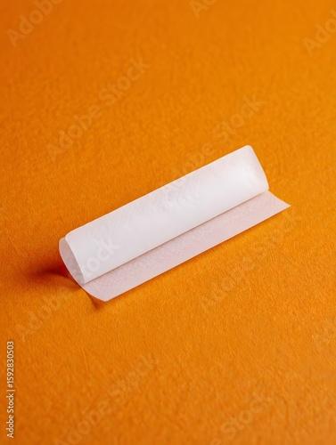 Single Rolling Paper on Orange Background - Selective Focus