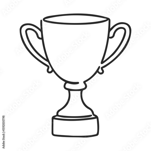 Simple outline of a trophy cup with two handles