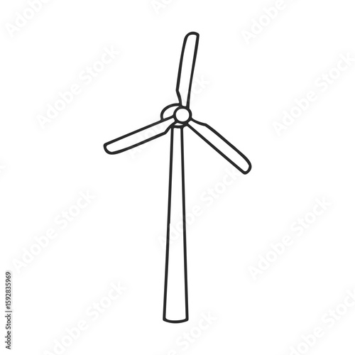 Simple line drawing of a wind turbine illustration in black and white