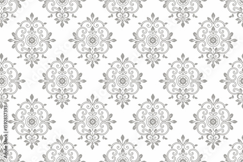 Elegant Gray Damask Pattern Background for Wallpaper and Textile Designs