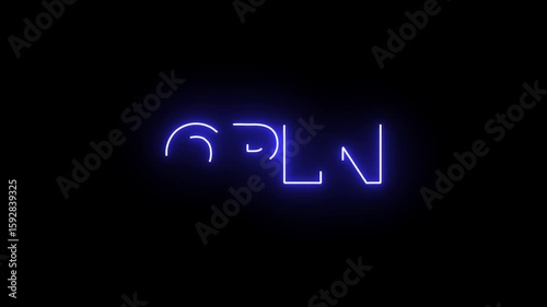 Open Text Neon Glowing Animation Blue Color