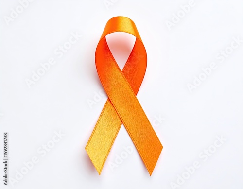 Orange ribbon on white background (1)